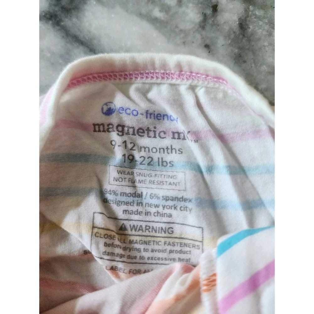 Magnetic Me 9-12 Months Pajama Set‎ 2pc Lot Rainbow Stripe Artist Cat Modal PJs